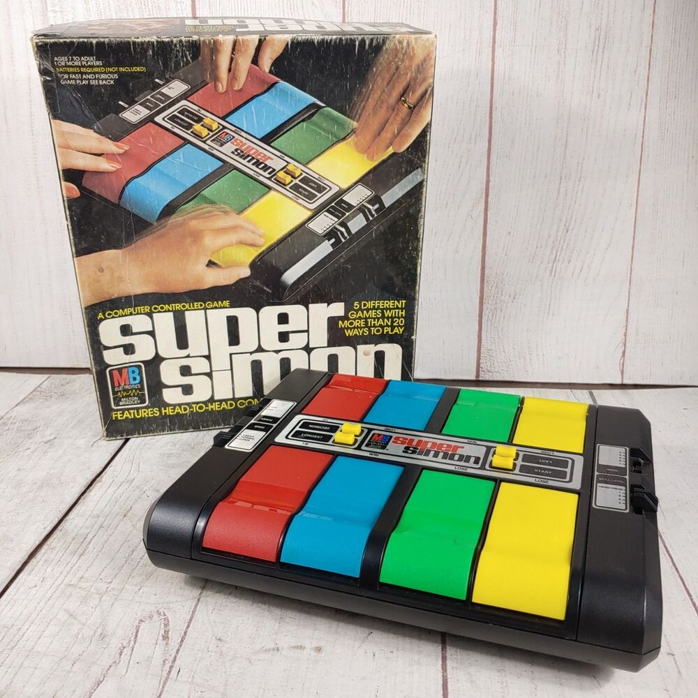 Vintage 1980 Milton Bradley SUPER SIMON Electronic Memory Game TESTED WORKING
